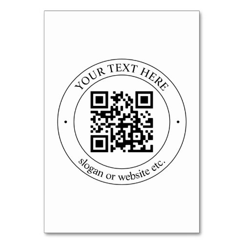 Upload Your Own QR Code  Customizable Text Table Number