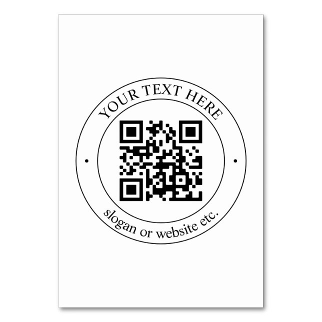 Upload Your Own QR Code & Customizable Text Table Number (Front)