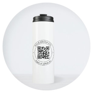 Upload Your Own QR Code & Customizable Text Thermal Tumbler