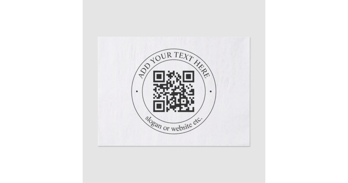 Upload Your Own QR Code & Customizable Text Tissue Paper | Zazzle