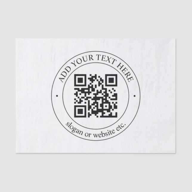 Upload Your Own QR Code & Customizable Text Tissue Paper (Front)