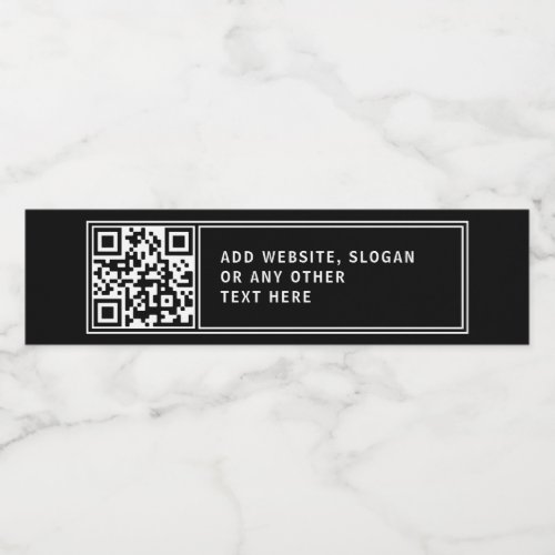 Upload your own QR code  Customizable Text Water Bottle Label