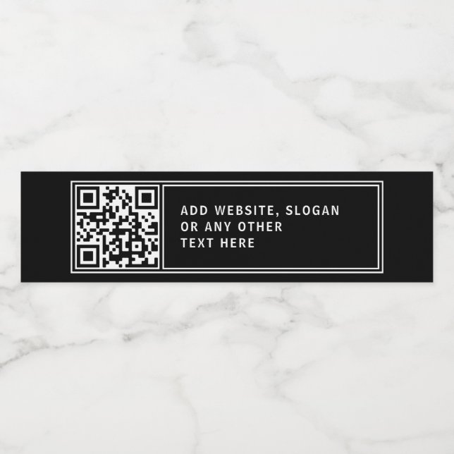 Upload your own QR code & Customizable Text Water Bottle Label (Single Label)