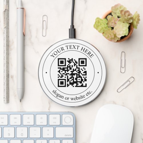 Upload Your Own QR Code  Customizable Text Wireless Charger