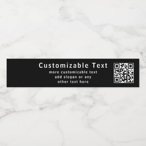 Upload your own QR code  Editable Text Water Bottle Label