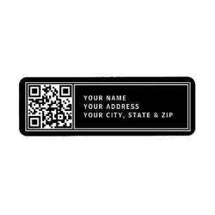 Upload Your Own QR code Modern Return Address Label