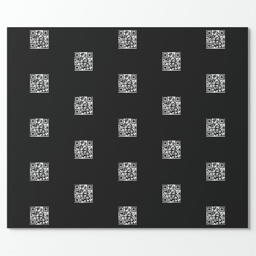 Upload Your Own QR Code  Simple Repeating Pattern Wrapping Paper