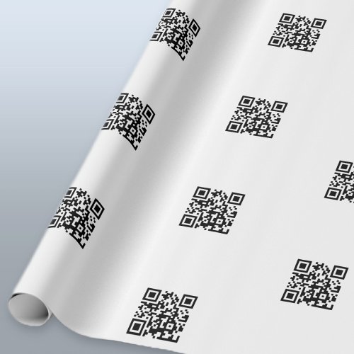 Upload Your Own QR Code  Simple Repeating Pattern Wrapping Paper