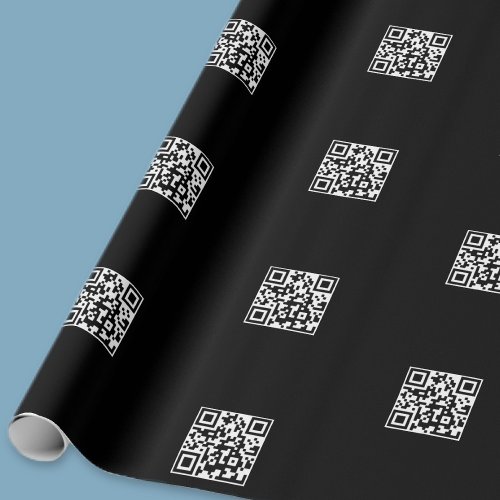 Upload Your Own QR Code  Simple Repeating Pattern Wrapping Paper