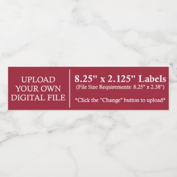 Upload Your Own Water Bottle Labels | 8.25"x2.125" by PuggyPrints at Zazzle