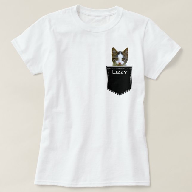 Upload Your Pet Photo and Pet's Name Customized T-Shirt (Design Front)