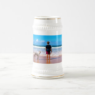 Upload Your pet Photo Beer Stein Personalized Gift