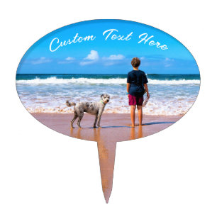 Upload Your Pet Photo Cake Topper Add Custom Text