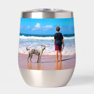 Upload Your Pet Photo Create Personalized Gift Thermal Wine Tumbler