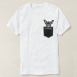 Upload Your Pet Photo Face and Name Customized T-Shirt<br><div class="desc">Would You Like To Carry Your Pet Around In Your Pocket Shirt? Fun and Memorable of Your Pet Looking Out of a Stitched Print Pocket Digital Design, by Simply Uploading Your Cute Pet Photo and Name! The Perfect Shirt and Gift for Pet Lovers & Pet Parents! Share This Idea With...</div>