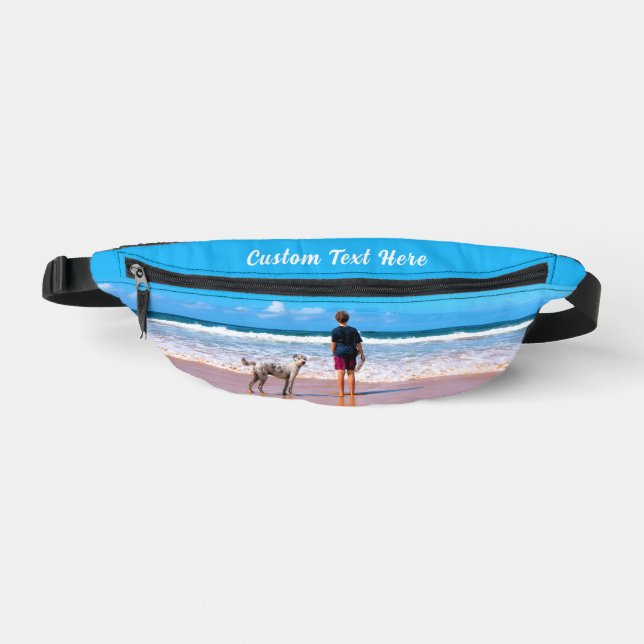 Upload Your Pet Photo Fanny Pack Personalized Text (Front)