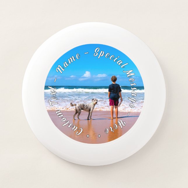 Upload Your Pet Photo Frisbee Personalized Text (Front)