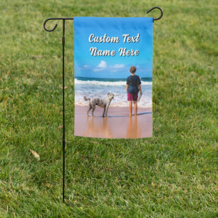 Upload Your Pet Photo Garden Flag Add Text Name