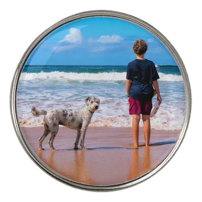 Upload Your Pet Photo Golf Ball Markers (Front)