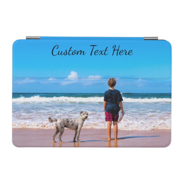 Upload Your Pet Photo iPad Air Cover Custom Text (Horizontal)