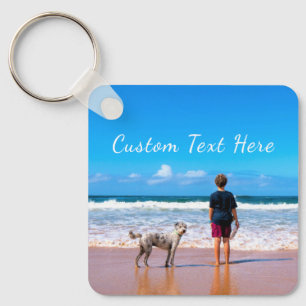 Upload Your Pet Photo Keychain Add Custom Text