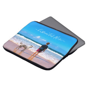 Upload Your Pet Photo Laptop Sleeve Custom Text