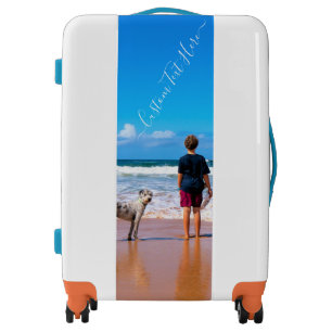 Upload Your Pet Photo Luggage Add Custom Text