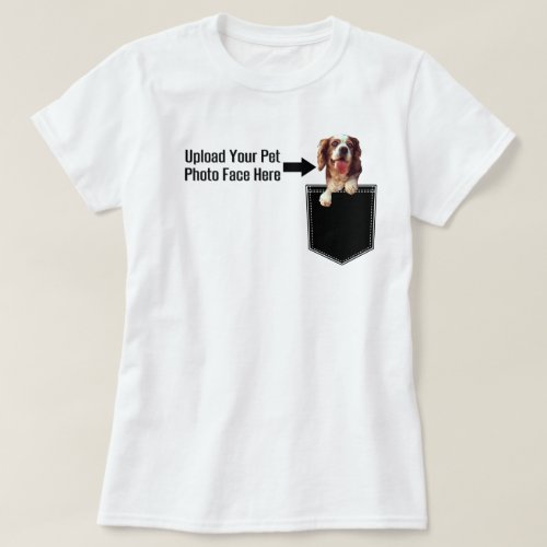 Upload Your Pet Photo Print Pocket Customized T_Shirt