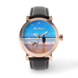 Upload Your Pet Photo Watch Gift with Custom Name