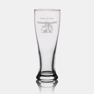 Upload Your Photo Add Custom Text Name Personalize Pilsner Glass