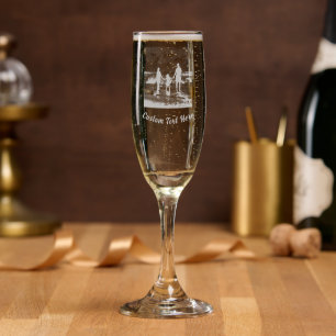 Upload Your Photo Add Custom Text Personalized Champagne Flute