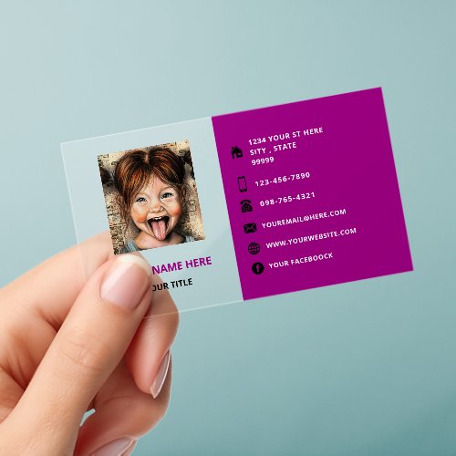 Upload Your Photo Add Info Clear Business Card Cards