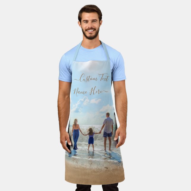 UPload Your Photo Apron Personalized Text (Worn)