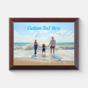 Upload Your Photo Award Plaque Gift Custom Text