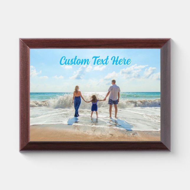 Upload Your Photo Award Plaque Gift Custom Text (Horizontal)