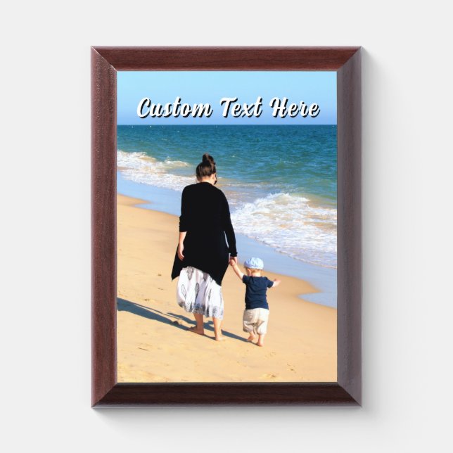 Upload Your Photo Award Plaque Personalized Text (Vertical)