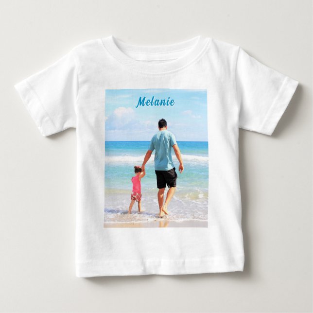 Upload Your Photo Baby T-Shirt Personalized Name (Front)