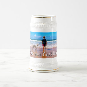 Upload Your Photo Beer Stein Gift Add Custom Text
