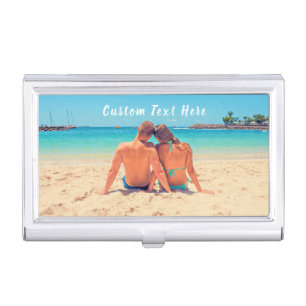 Upload Your Photo Business Card Case Custom Text