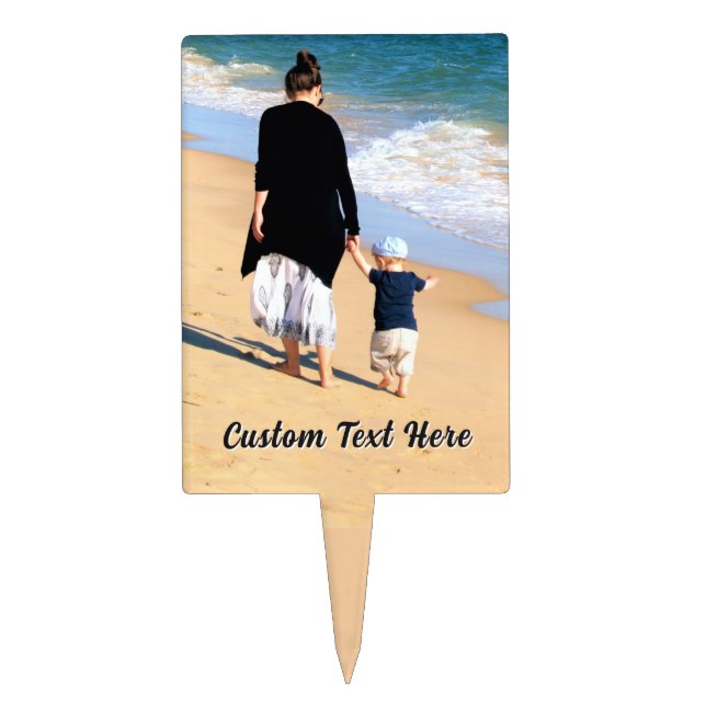 Upload Your Photo Cake Topper Add Custom Text Name (Front)