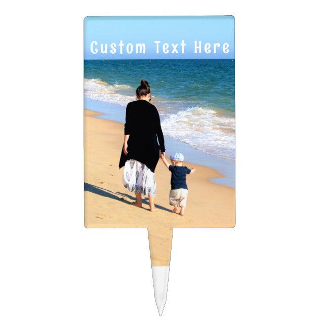 Upload Your Photo Cake Topper with Custom Text (Front)