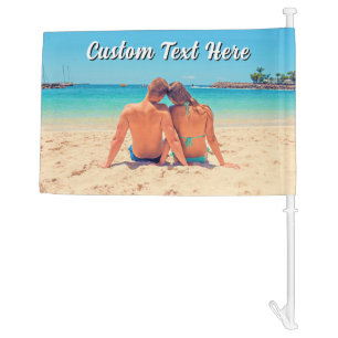 Upload Your Photo Car Flag Personalized Text Name