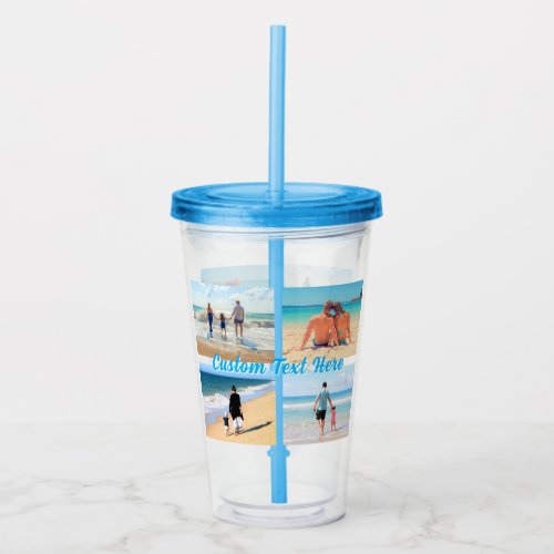 Upload Your Photo Collage Acrylic Tumbler Add Text