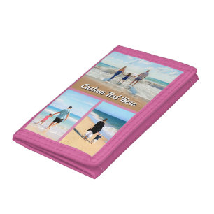 Upload Your Photo Collage Wallet Gift Custom Text