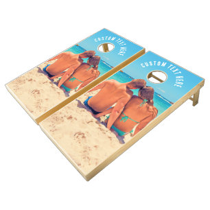 Upload Your Photo Cornhole Set Add Custom Text