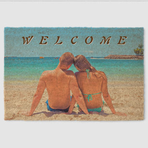 Upload Your Photo Fiber Doormat Welcome
