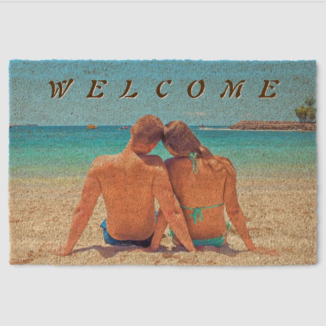 Upload Your Photo Fiber Doormat Welcome (Front)