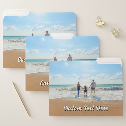 Upload Your Photo File Folders Add Custom Text
