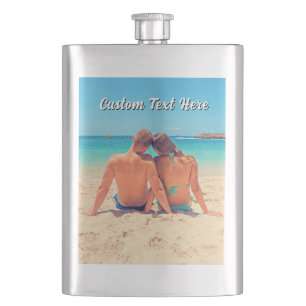 Upload Your Photo Flask Gift Add Text Name