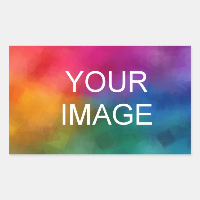 Upload Your Photo Image Business Company Logo Here Rectangular Sticker (Front)